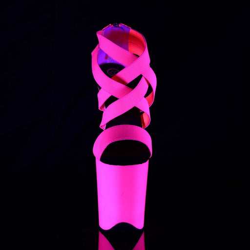 Pleaser FLAMINGO-869UV Platform Sandal (Neon Hot Pink Elastic Band-Patent/Neon Hot Pink)