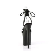 Pleaser FLAMINGO-870 Platform Sandal (Black Faux Leather-Rhinestone/Black Matte)