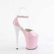 Pleaser FLAMINGO-884 Platform Sandal (Baby Pink-White/Pink-White)