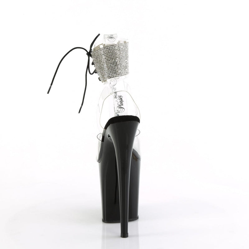 Pleaser FLAMINGO-891-2RS Platform Sandal (Clear/Black)