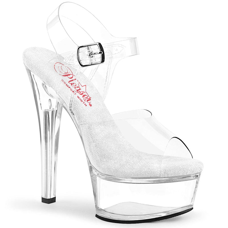 Pleaser GLEAM-608 Platform Sandal (Clear/Clear)