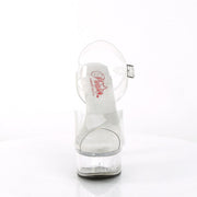 Pleaser GLEAM-608 Platform Sandal (Clear/Clear)
