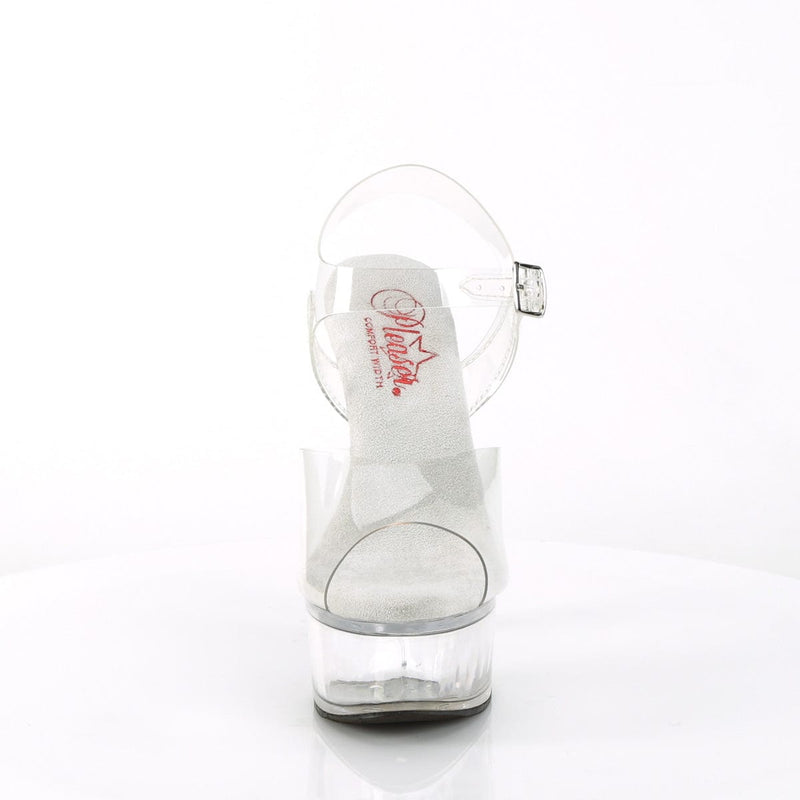 Pleaser GLEAM-608 Platform Sandal (Clear/Clear)