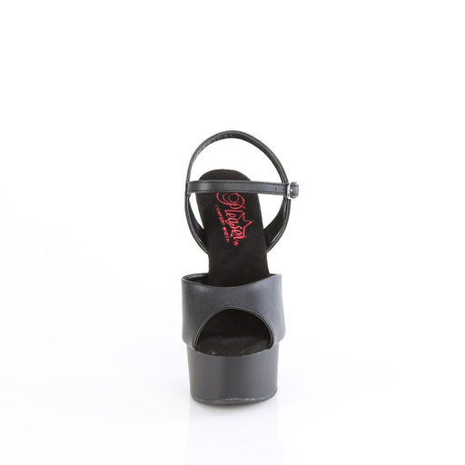 Pleaser GLEAM-609 Platform Sandal (Black Faux Leather-Black Matte)