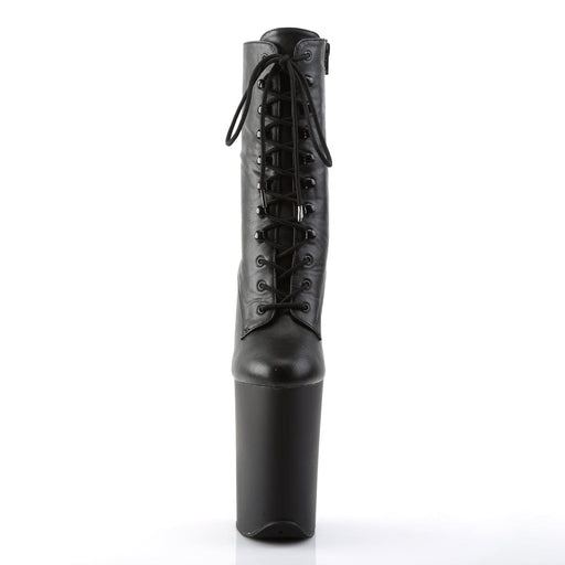 Pleaser INFINITY-1020 Platform Ankle Boot (Black Faux Leather/Black Matte)