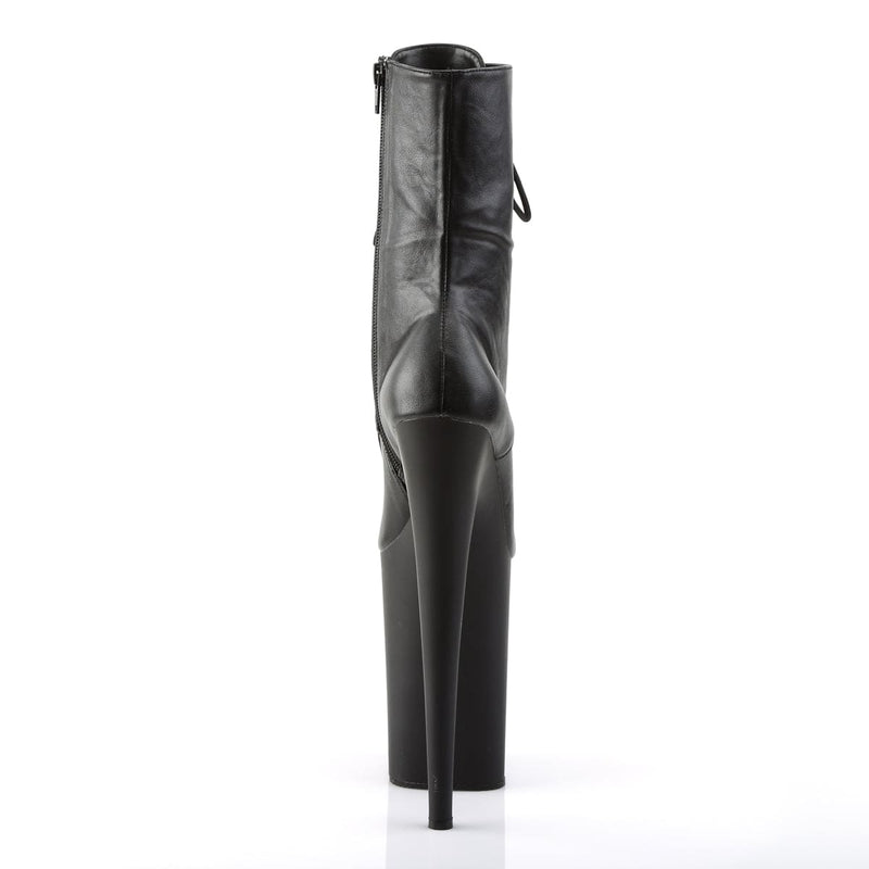 Pleaser INFINITY-1020 Platform Ankle Boot (Black Faux Leather/Black Matte)