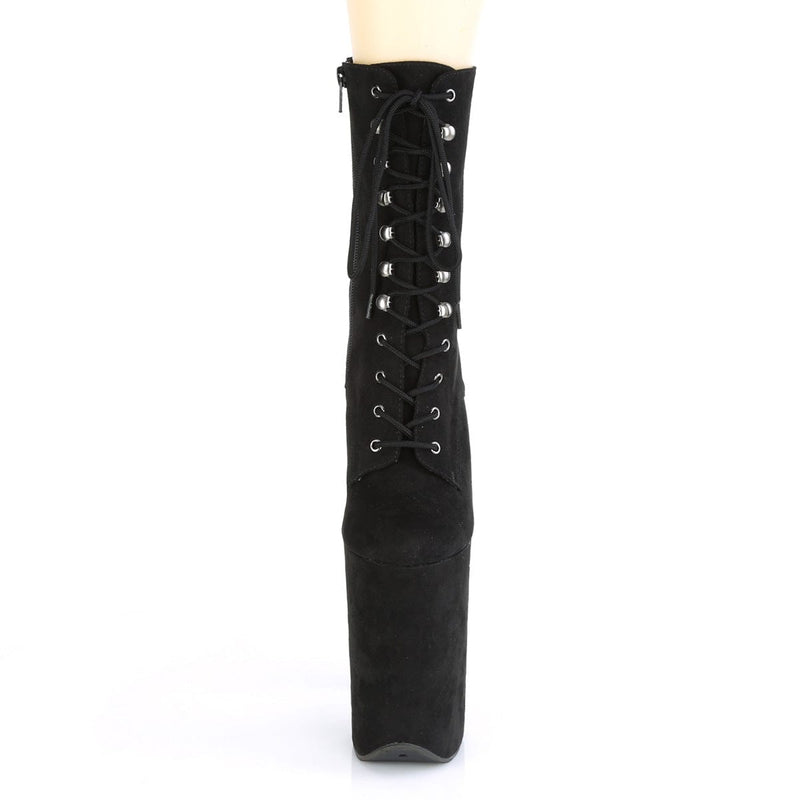 Pleaser INFINITY-1020FS Platform Ankle Boot (Black Faux Suede/Black Faux Suede)