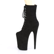 Pleaser INFINITY-1020FS Platform Ankle Boot (Black Faux Suede/Black Faux Suede)