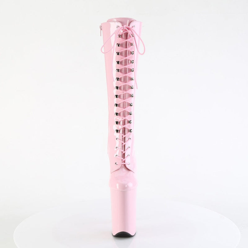 Pleaser INFINITY-2020 Platform Knee High Boot (Baby Pink Patent/Baby Pink)