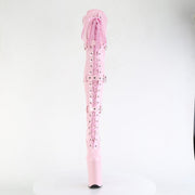 Pleaser INFINITY-3028 Platform Thigh High Boot (Baby Pink Stretch Patent/Baby Pink)