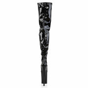 Pleaser INFINITY-4000 Platform Crotch High Boot (Black Stretch Patent/Black)