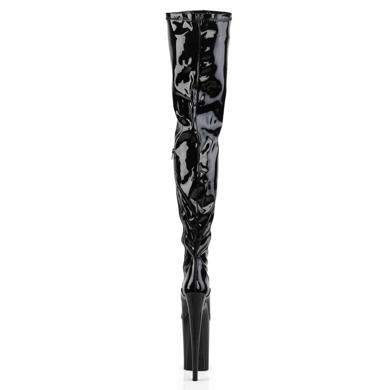 Pleaser INFINITY-4000 Platform Crotch High Boot (Black Stretch Patent/Black)