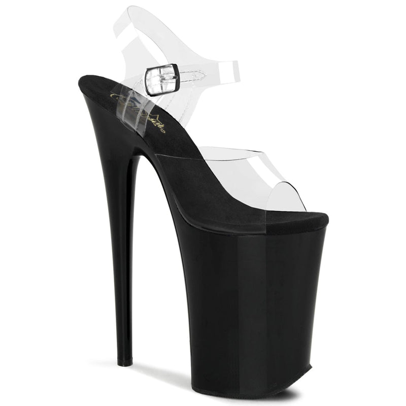 Pleaser INFINITY-908 Platform Sandal (Clear/Black)