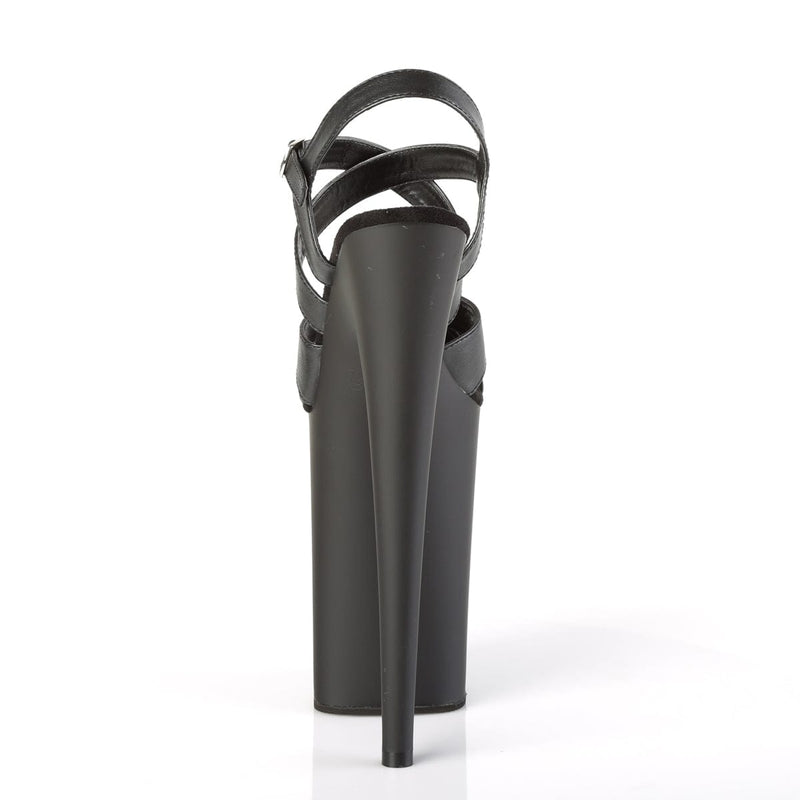 Pleaser INFINITY-997 Platform Sandal (Black Faux Leather/Black Matte)