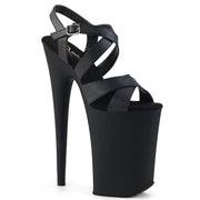 Pleaser INFINITY-997 Platform Sandal (Black Faux Leather/Black Matte)