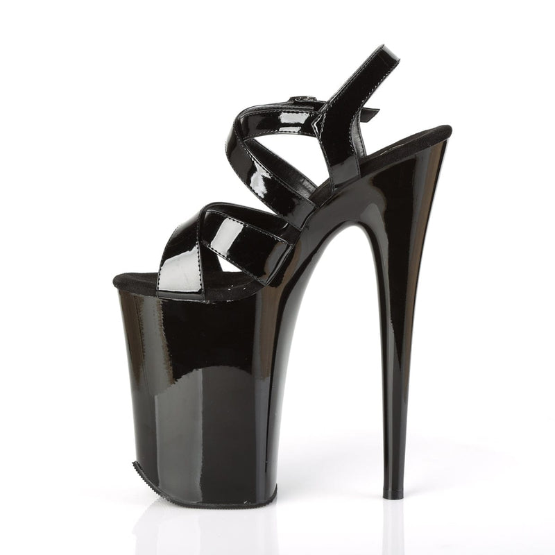 Pleaser INFINITY-997 Platform Sandal (Black Patent/Black)