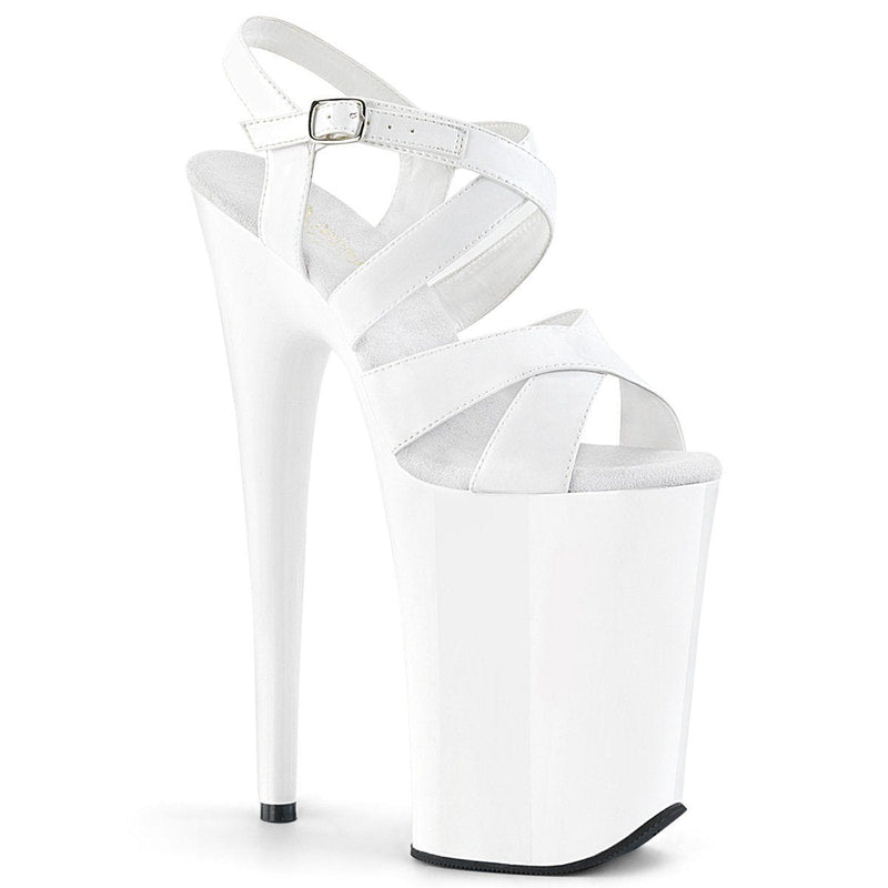 Pleaser INFINITY-997 Platform Sandal (White Patent/White)