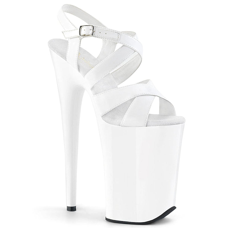 Pleaser INFINITY-997 Platform Sandal (White Patent/White)