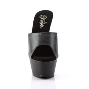 Pleaser KISS-201 Platform Sandal (Black Faux Leather/Black Matte)