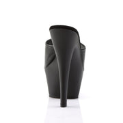 Pleaser KISS-201 Platform Sandal (Black Faux Leather/Black Matte)