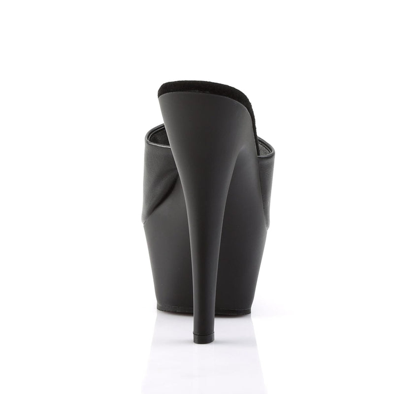 Pleaser KISS-201 Platform Sandal (Black Faux Leather/Black Matte)