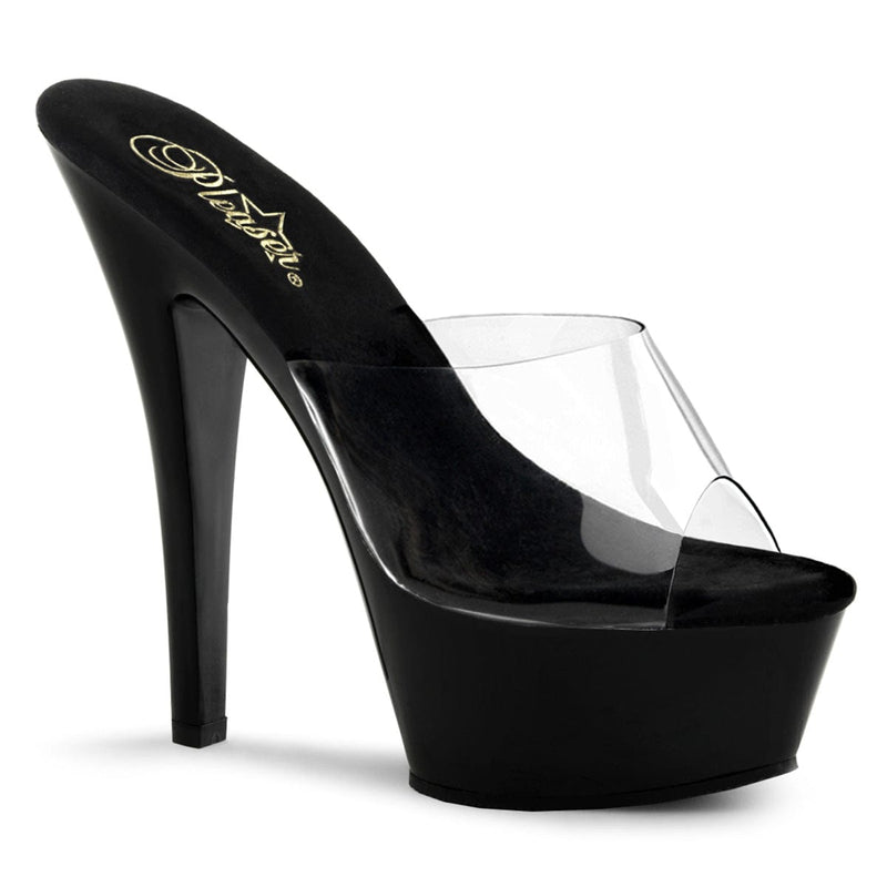 Pleaser KISS-201 Platform Sandal (Clear/Black)