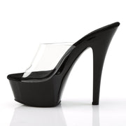 Pleaser KISS-201 Platform Sandal (Clear/Black)