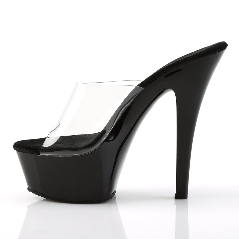Pleaser KISS-201 Platform Sandal (Clear/Black)