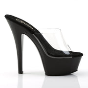 Pleaser KISS-201 Platform Sandal (Clear/Black)