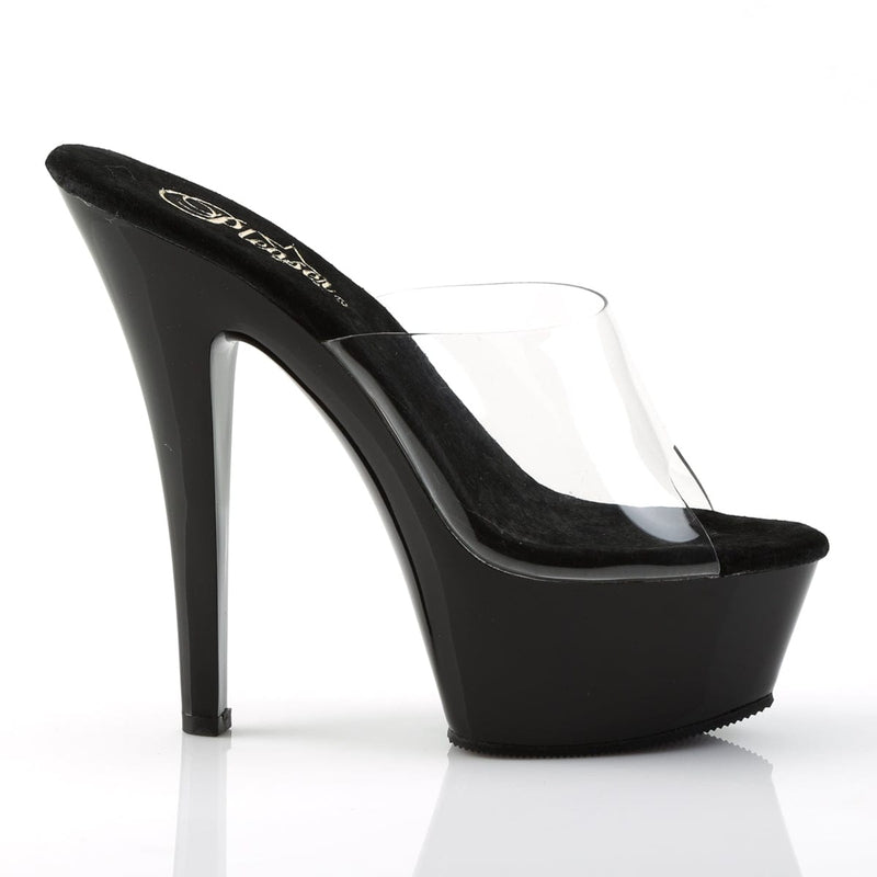 Pleaser KISS-201 Platform Sandal (Clear/Black)