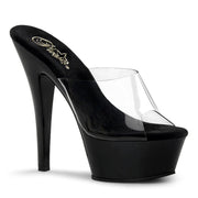 Pleaser KISS-201 Platform Sandal (Clear/Black)