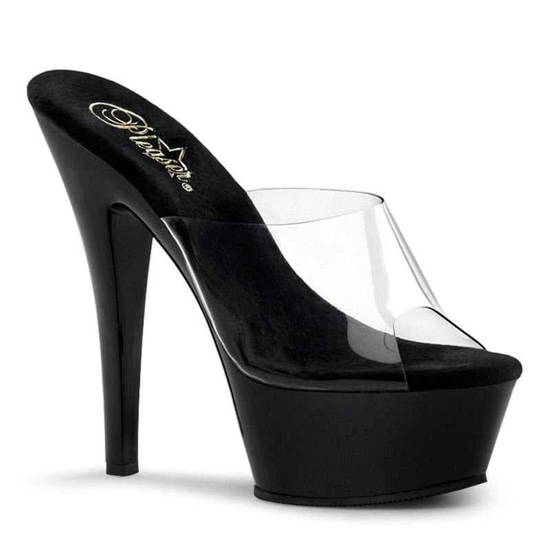 Pleaser KISS-201 Platform Sandal (Clear/Black)