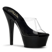 Pleaser KISS-201 Platform Sandal (Clear/Black)
