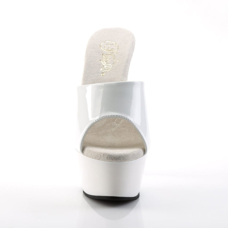 Pleaser KISS-201 Platform Slide (White Patent/White)