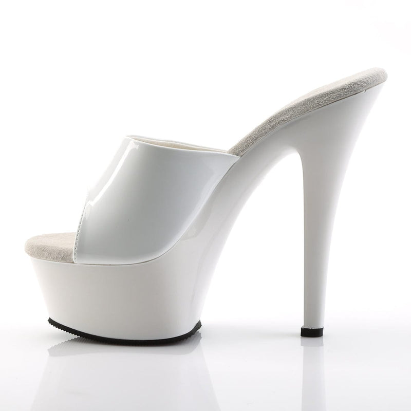 Pleaser KISS-201 Platform Slide (White Patent/White)
