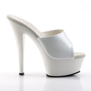 Pleaser KISS-201 Platform Slide (White Patent/White)