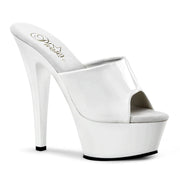 Pleaser KISS-201 Platform Slide (White Patent/White)