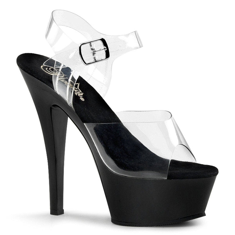 Pleaser KISS-208 Platform Sandal (Clear/Black)
