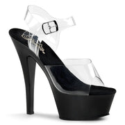 Pleaser KISS-208 Platform Sandal (Clear/Black)
