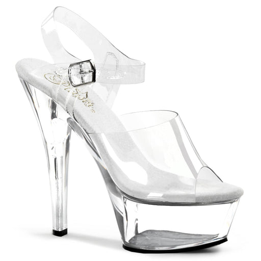 Pleaser KISS-208 Platform Sandal (Clear/Clear)