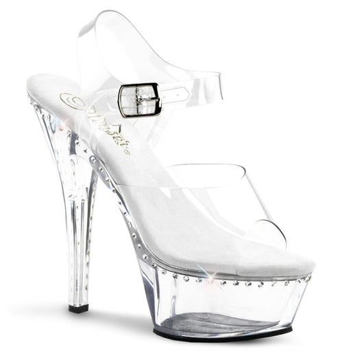 Pleaser KISS-208LS Platform Sandal (Clear/Clear)