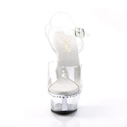 Pleaser KISS-208LS Platform Sandal (Clear/Clear)