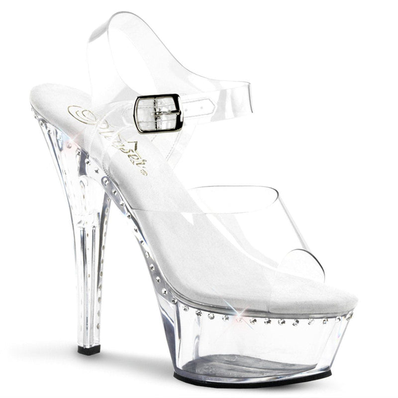 Pleaser KISS-208LS Platform Sandal (Clear/Clear)