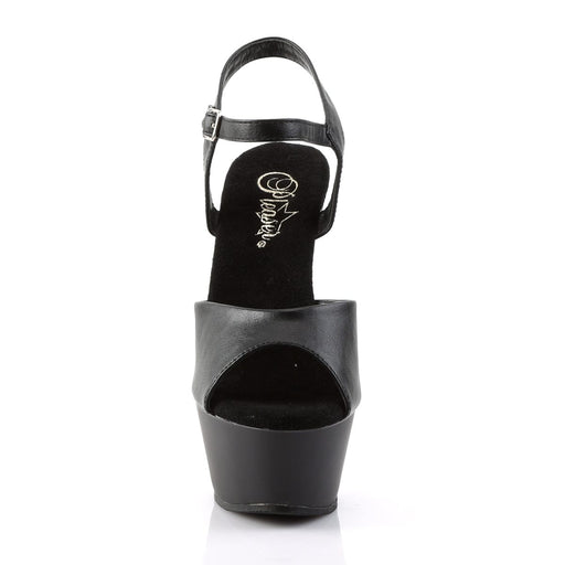 Pleaser KISS-209 Platform Sandal (Black Faux Leather/Black Matte)