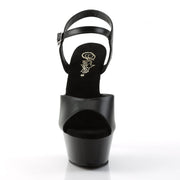 Pleaser KISS-209 Platform Sandal (Black Leather/Black)