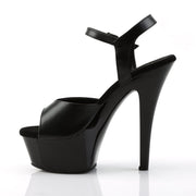 Pleaser KISS-209 Platform Sandal (Black Leather/Black)