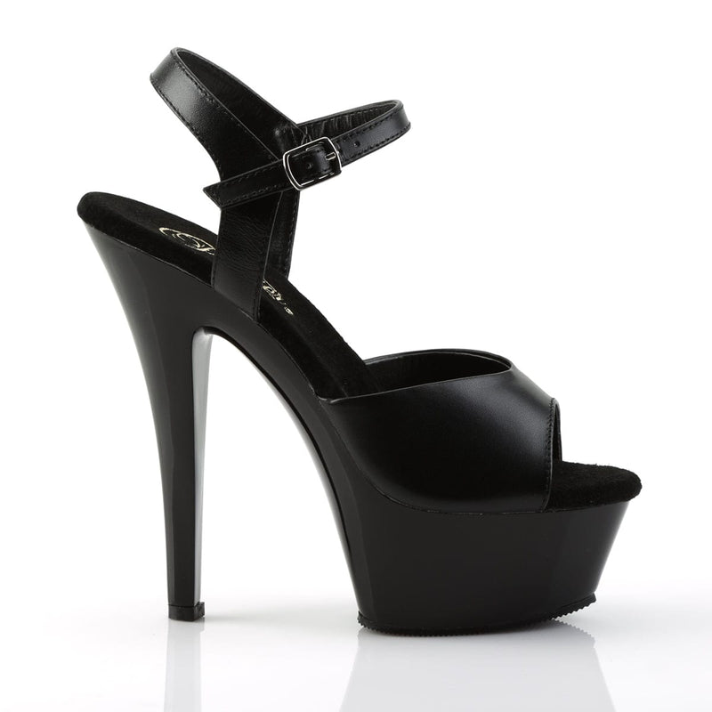 Pleaser KISS-209 Platform Sandal (Black Leather/Black)