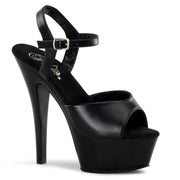 Pleaser KISS-209 Platform Sandal (Black Leather/Black)