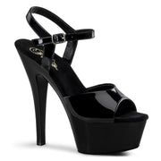 Pleaser KISS-209 Platform Sandal (Black Patent/Black)