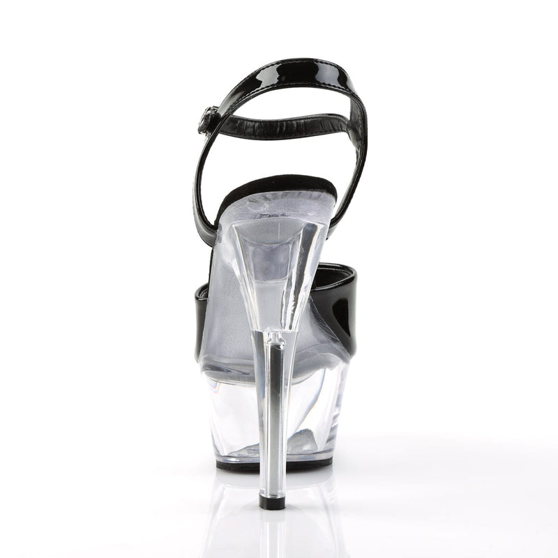 Pleaser KISS-209 Platform Sandal (Black Patent/Clear)